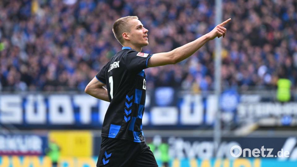 Für den SC Paderborn und Torschütze Filip Bilbija geht es weiter bergauf. Bild: Swen Pförtner/dpa