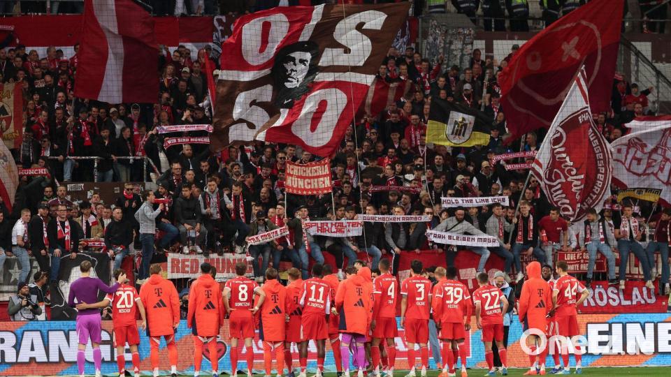 Bayern-Jubel nach dem 5:0 beim FC St. Pauli. Bild: Christian Charisius/dpa