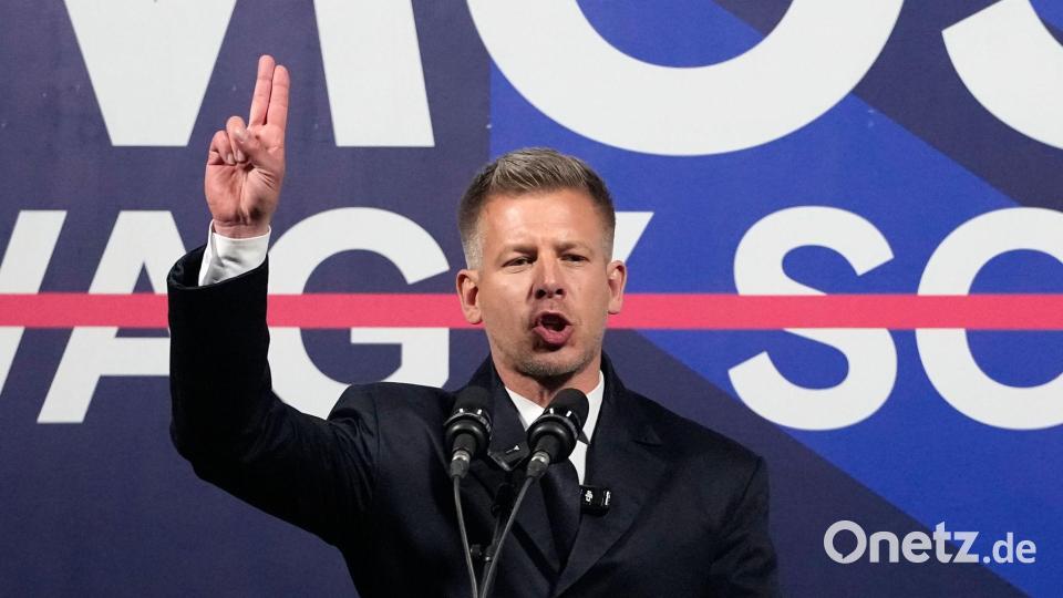 Herausforderer Peter Magyar verspricht einen Neuanfang nach vergeudeten Jahrzehnten. Bild: Darko Bandic/AP/dpa