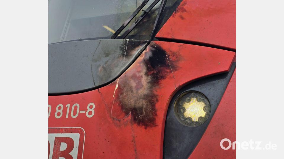 Die defekte Oberleitung hat sichtbare Spuren am Triebwagen hinterlassen. Bild: -/Feuerwehr Haan/dpa