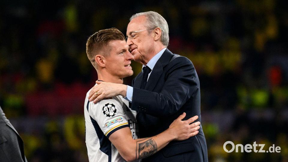 Florentino Pérez (r) will Fan-Liebling Kroos zurück zu Real lotsen. Archivbild: Tom Weller/dpa