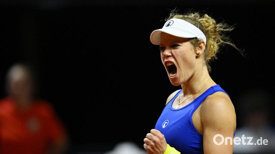 Nach einem hart erkämpften Sieg durfte Laura Siegemund jubeln. Bild: Marijan Murat/dpa