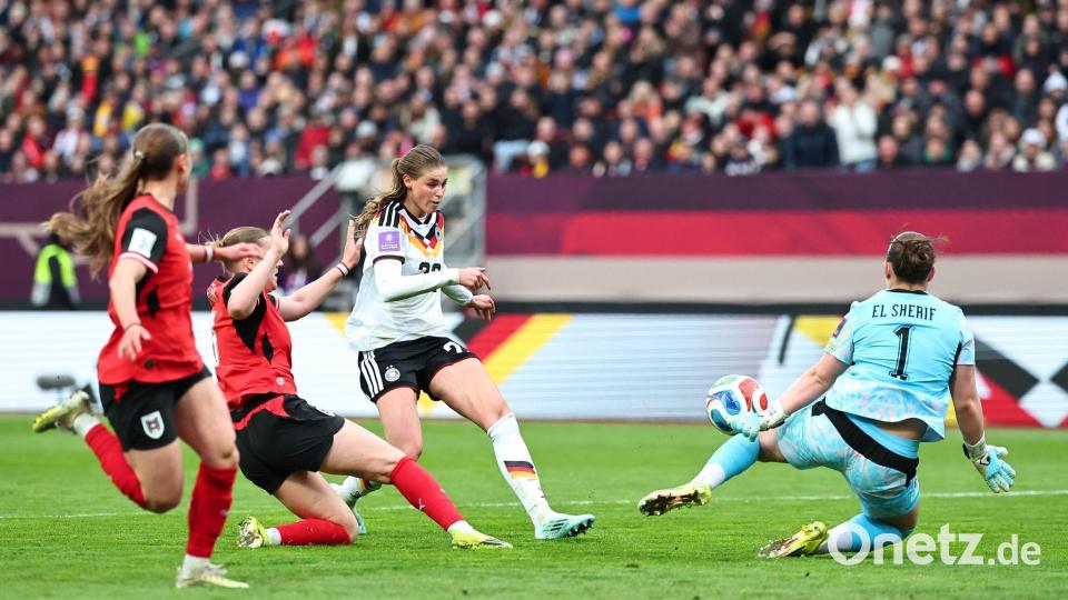 Deutliches Chancenplus für das DFB-Team mit Jule Brand. Bild: Daniel Karmann/dpa