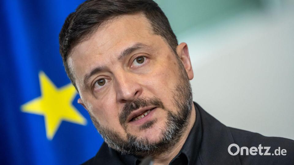 Selenskyj ist in den vergangenen vier Jahren seit der russischen Invasion in der Ukraine schon viele Male nach Berlin gereist. Bild: Michael Kappeler/dpa