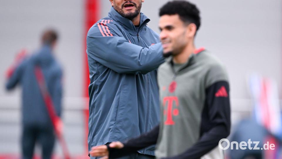 Bayern-Trainer Vincent Kompany (l). Bild: Sven Hoppe/dpa