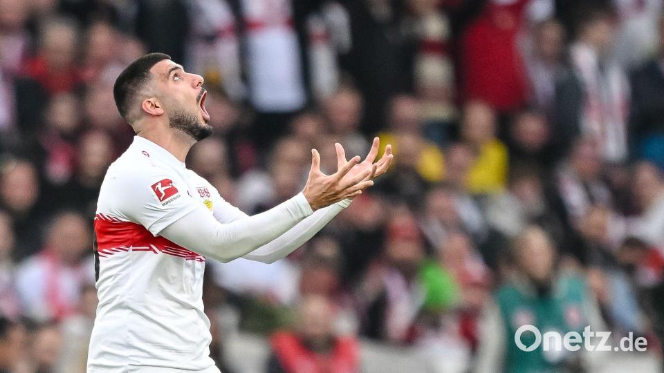 Deniz Undav reagiert nach einer Szene im VfB-Trikot. (Archivbild) Bild: Harry Langer/dpa