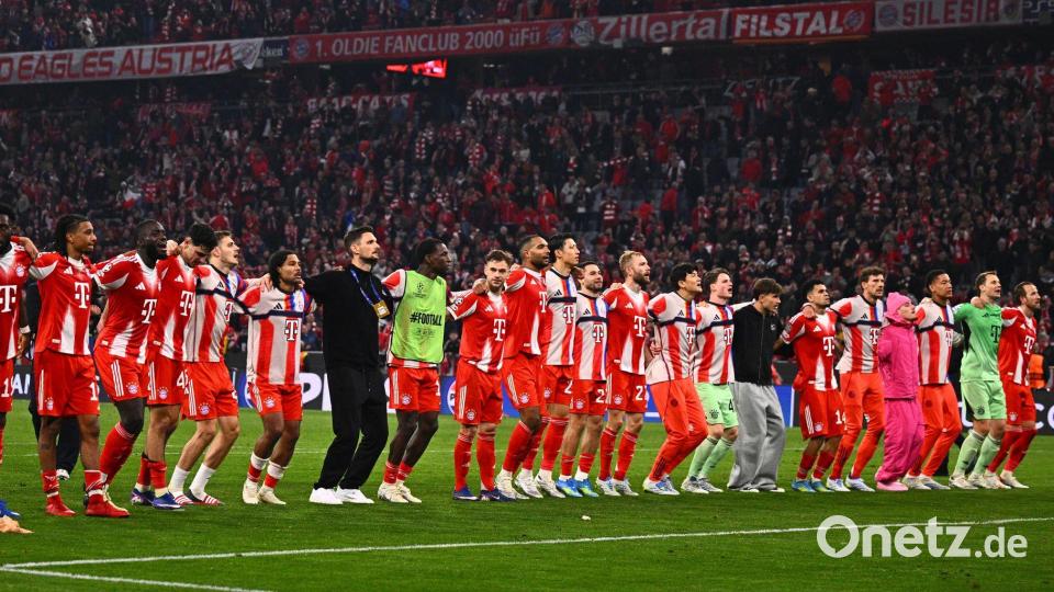 Die Stars des FC Bayern lassen sich feiern. Bild: Tom Weller/dpa