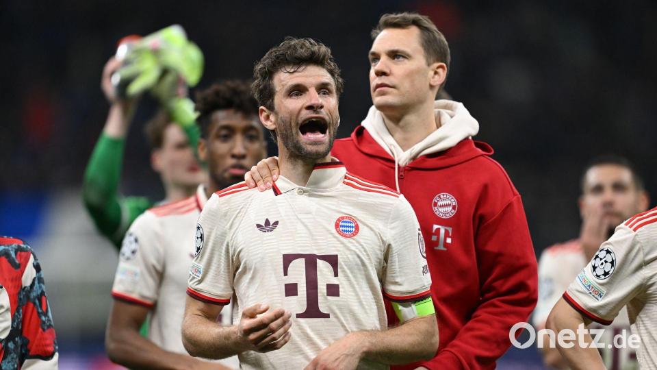 13 Meisterschaften holte Thomas Müller (l) - Manuel Neuer wird mit ihm gleichziehen. (Archivbild) Bild: Sven Hoppe/dpa