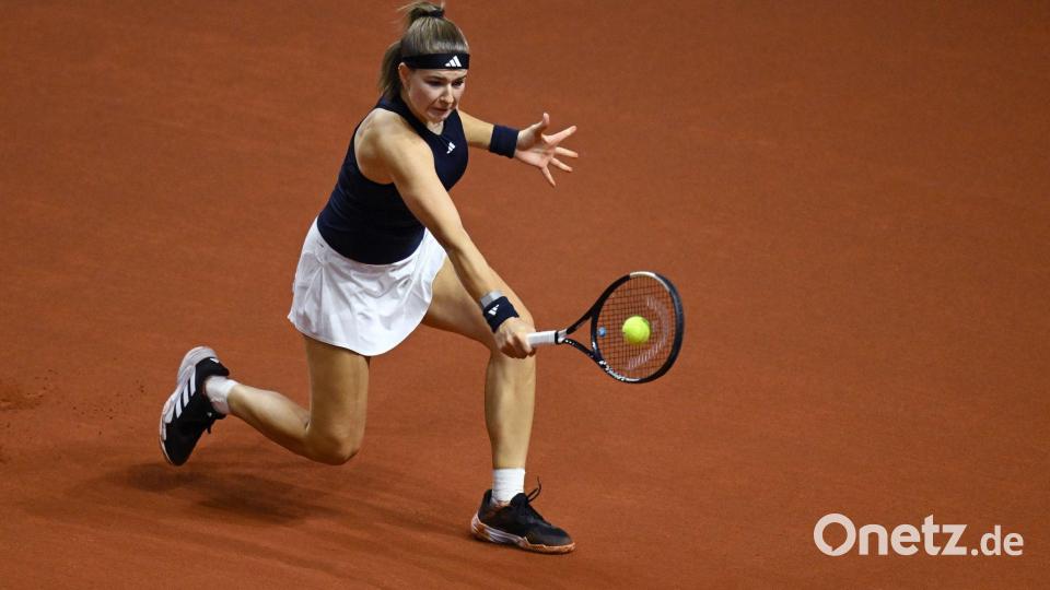 Die Tschechin Karolina Muchova spielt in Stuttgart um den Titel. Bild: Marijan Murat/dpa