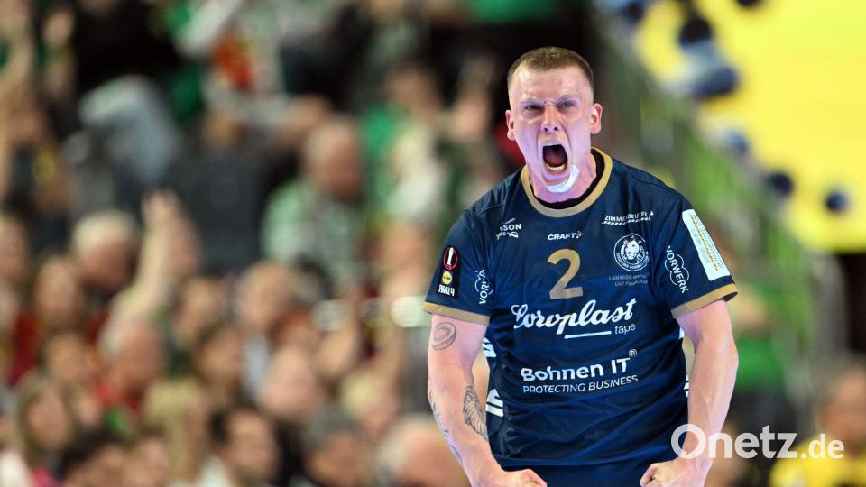 Einer der besten Spieler beim Bergischen HC: Noah Beyer. Bild: Federico Gambarini/dpa