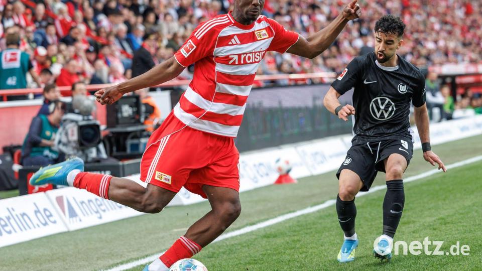 Unions Ilyas Ansah hatte in der ersten Halbzeit mehrere Chancen zum Ausgleich. Bild: Andreas Gora/dpa