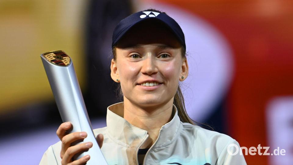 Jelena Rybakina feierte wie 2024 den Turniersieg in Stuttgart. Bild: Marijan Murat/dpa