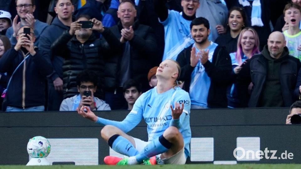 Erling Haaland machte mit seinem Siegtreffer den Unterschied im Kracher zwischen Manchester City und dem FC Arsenal. Bild: Dave Thompson/AP/dpa