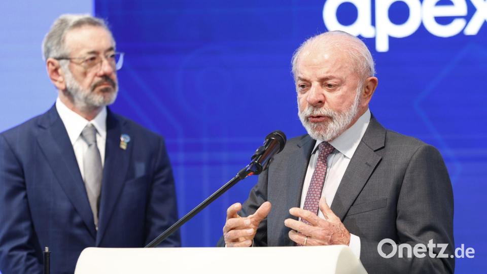 Brasiliens Präsident Lula auf der Hannover Messe – Brasilien ist das diesjährige Partnerland. Bild: Moritz Frankenberg/dpa