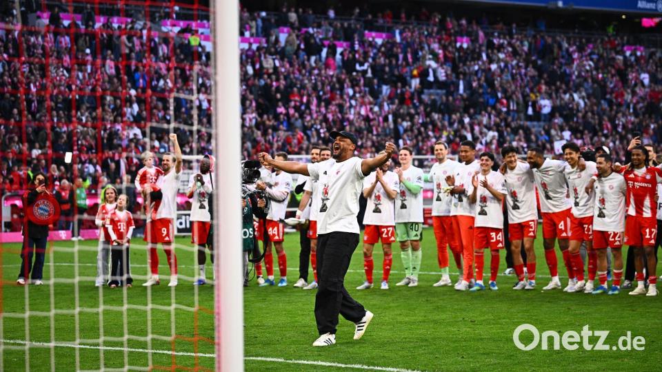 Vincent Kompany geht nach der gewonnenen Meisterschaft aus sich heraus. Bild: Tom Weller/dpa