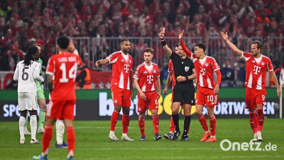 Eduardo Camavinga musste in der Schlussphase gegen Bayern nach Gelb-Rot vom Platz. Bild: Tom Weller/dpa