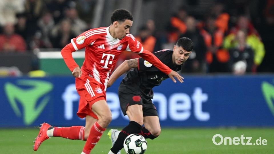 Jamal Musiala (links) trieb das Bayern-Spiel immer wieder an. Bild: Federico Gambarini/dpa