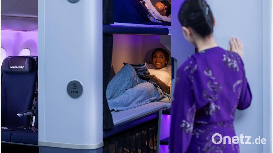 Das „Skynest“ ist eine Art Etagenbett mitten in der Boeing 787-9 Dreamliner. Bild: -/Air New Zealand/dpa
