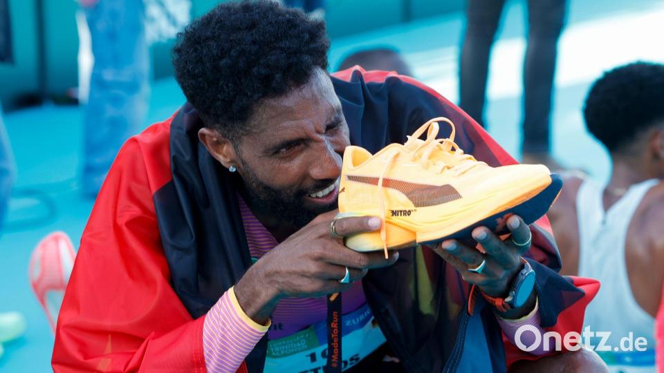 Amanal Petros will seinen deutschen Rekord vom Valencia-Marathon in London verbessern. (Archivbild) Bild: David Gonzalez/dpa