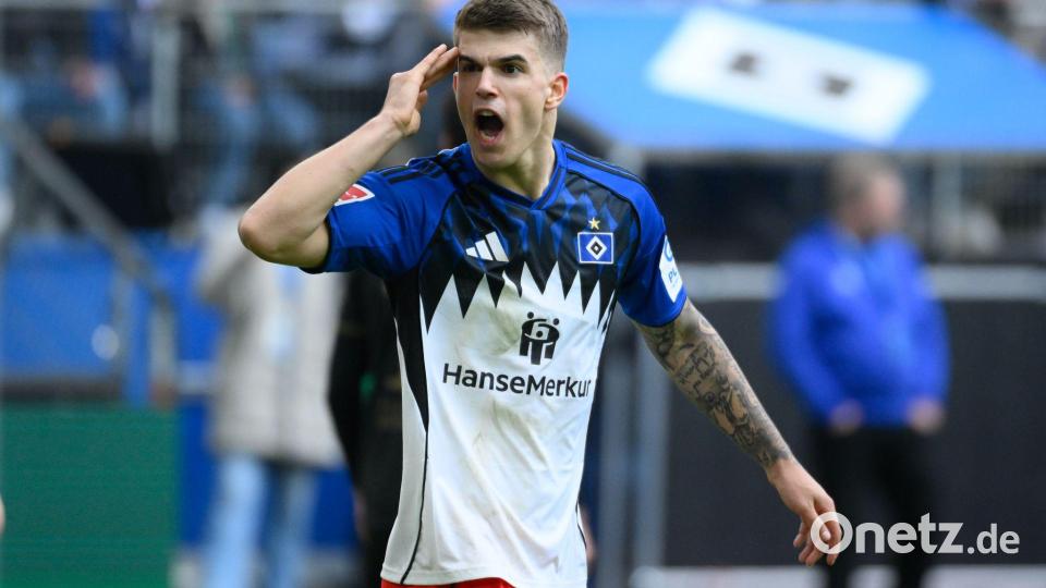 Der verletzte Luka Vuskovic fehlt dem HSV im Abstiegskampf sehr. (Archivbild) Bild: Gregor Fischer/dpa