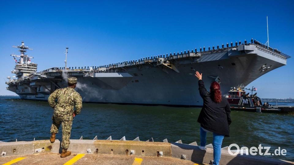 Drei Flugzeugträger werden in der Region eingesetzt. (Archivbild) Bild: Kendall Warner/The Virginian-Pilot via AP/dpa
