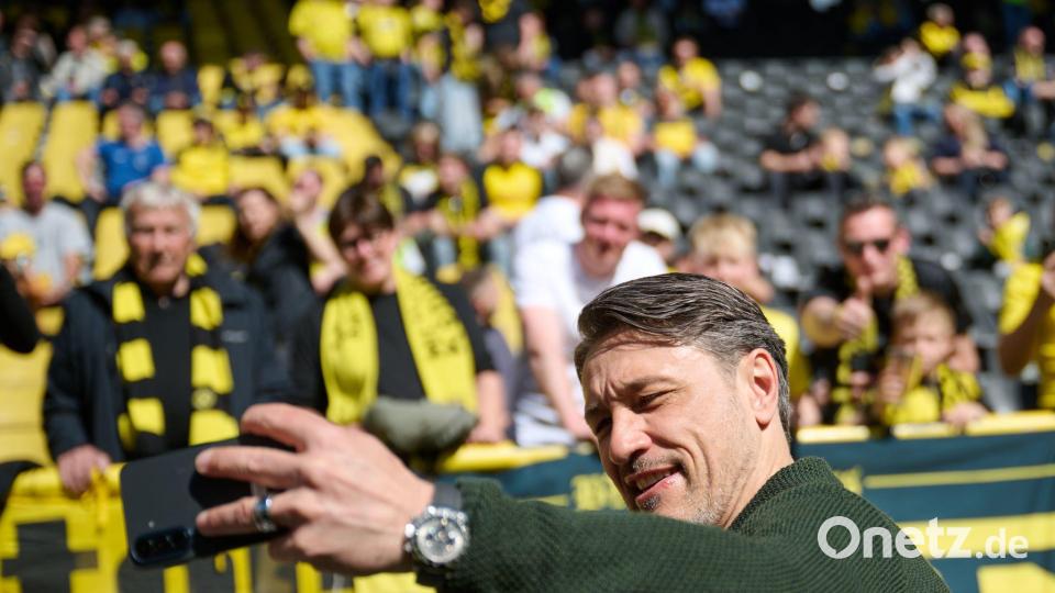 BVB-Coach Niko Kovac war am Sonntag bestens gelaunt Bild: Bernd Thissen/dpa