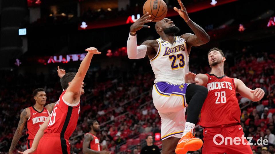LeBron James verlor gegen die Rockets achtmal den Ball. Bild: Karen Warren/AP/dpa