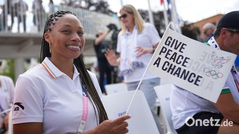 2024 verfolgte Allyson Felix die Sommerspiele in Paris. (Archivbild) Bild: Michael Kappeler/dpa