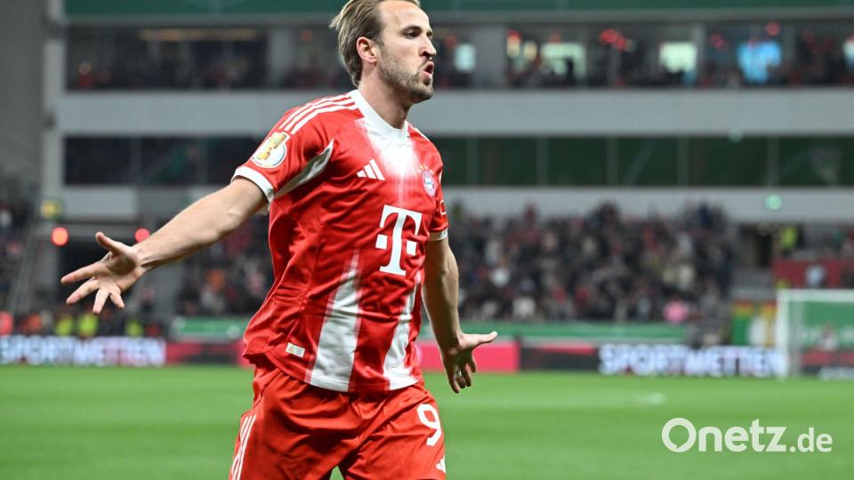 Typisches Bayern-Bild: Harry Kane beim Torjubel. (Archivbild) Bild: Federico Gambarini/dpa