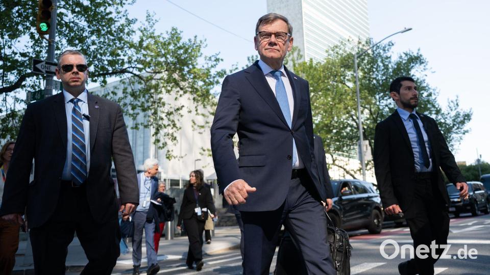 Außenminister Johann Wadephul (CDU) besucht die Vereinten Nationen in New York. Es ist auch eine Werbetour für die deutsche Kandidatur für einen nichtständigen Sitz im UN-Sicherheitsrat. Bild: Sebastian Christoph Gollnow/dpa