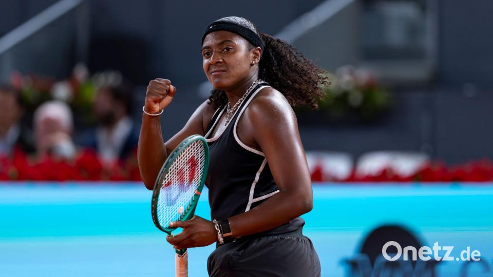 Hailey Baptiste feiert einen Siegpunkt gegen Aryna Sabalenka. Bild: Alberto Gardin/ZUMA Press Wire/dpa