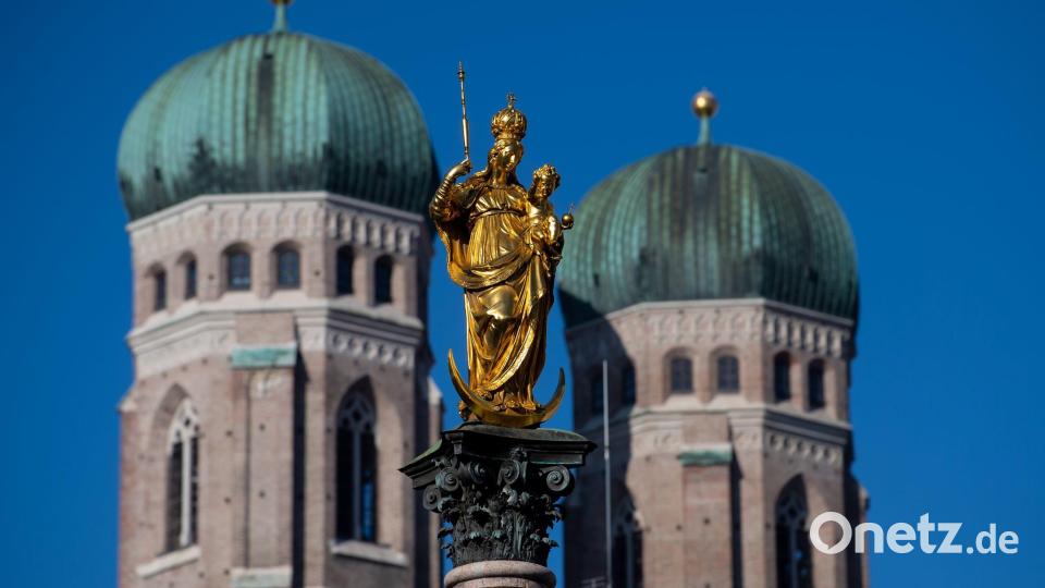 Die Münchner Mariensäule wurde im 17. Jahrhundert eingeweiht. (Archivbild) Bild: Sven Hoppe/dpa