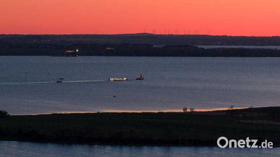Das Schiff „Robin Hood“ zieht die Barge mit dem gestrandetem Wal. Bild: Bodo Marks/dpa