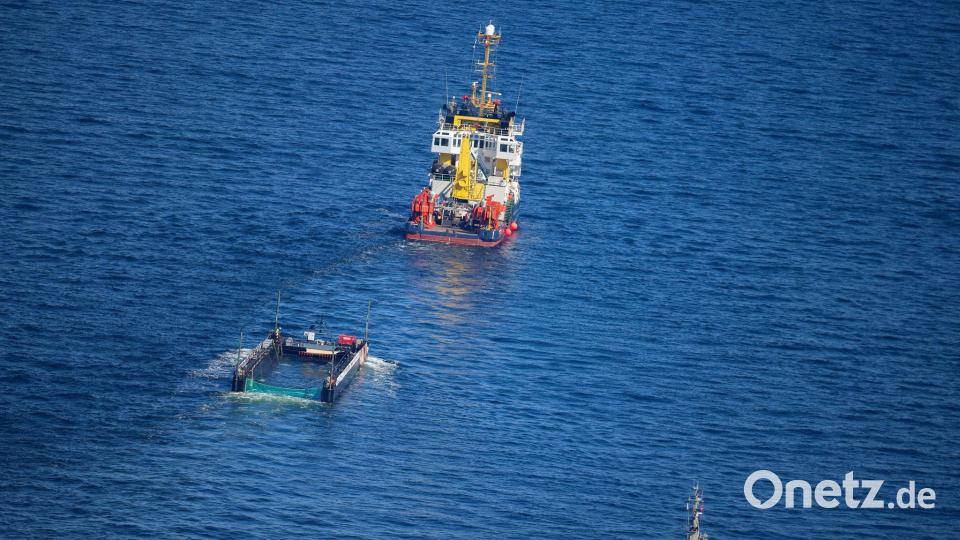 Das Transportschiff hat die Nordsee noch nicht erreicht. Bild: Christoph Reichwein/dpa