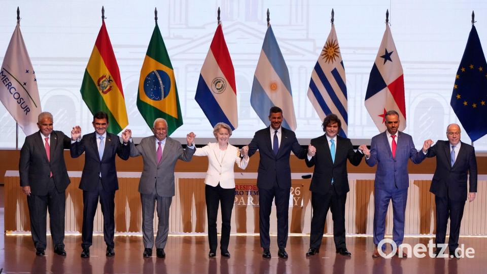 In Paraguay wurde Anfang des Jahres die Unterzeichnung des Abkommens gefeiert. (Archivbild) Bild: Jorge Saenz/AP/dpa