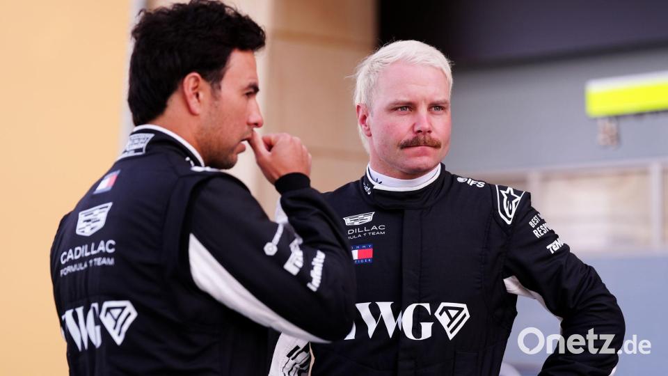 Viel Erfahrung bei Cadillac: Valtteri Bottas und Sergio Pérez (l). (Archivbild) Bild: Bradley Collyer/PA Wire/dpa