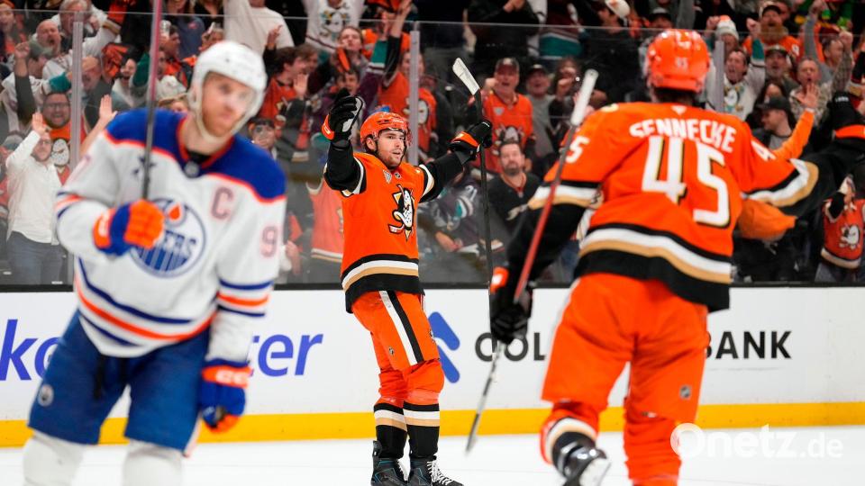 Die Saison der Oilers endete in Anaheim mit einem 2:5. Bild: Mark J. Terrill/AP/dpa