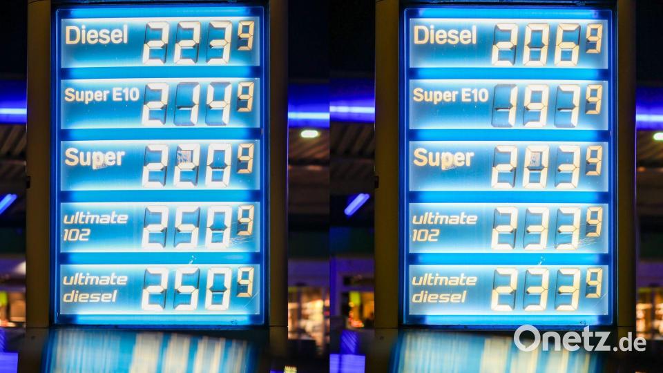 Die Spritpreise gingen am frühen Morgen vielerorts spürbar herunter. Bild: Christoph Reichwein/dpa