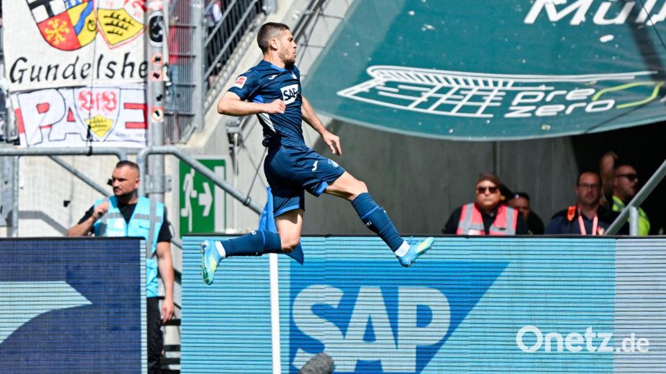 Früher Torjubel gegen den VfB: Andrej Kramaric. Bild: Uwe Anspach/dpa