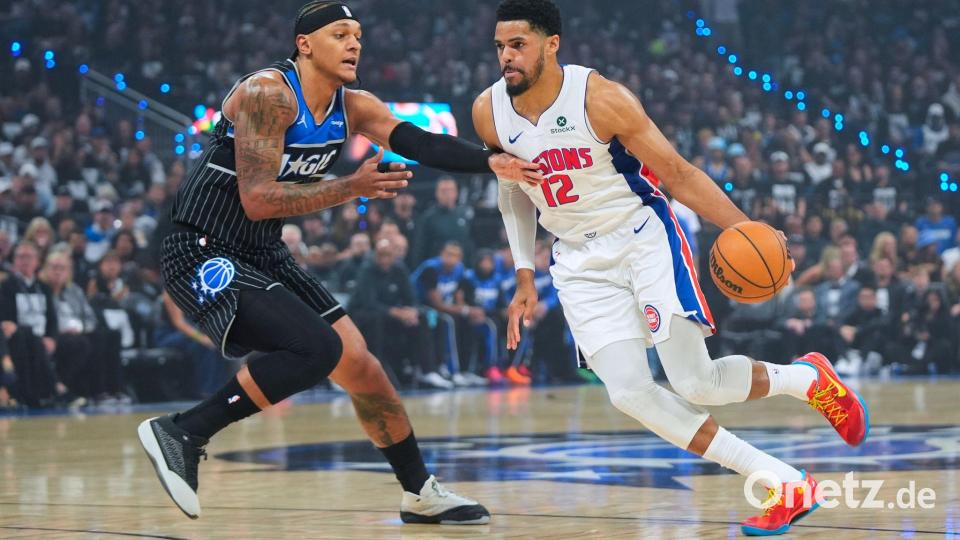 Die Orlando Magic mit Topspieler Paolo Banchero verpassten gegen Detroit auch die zweite Chance, die Serie zu beenden. Bild: John Raoux/AP/dpa