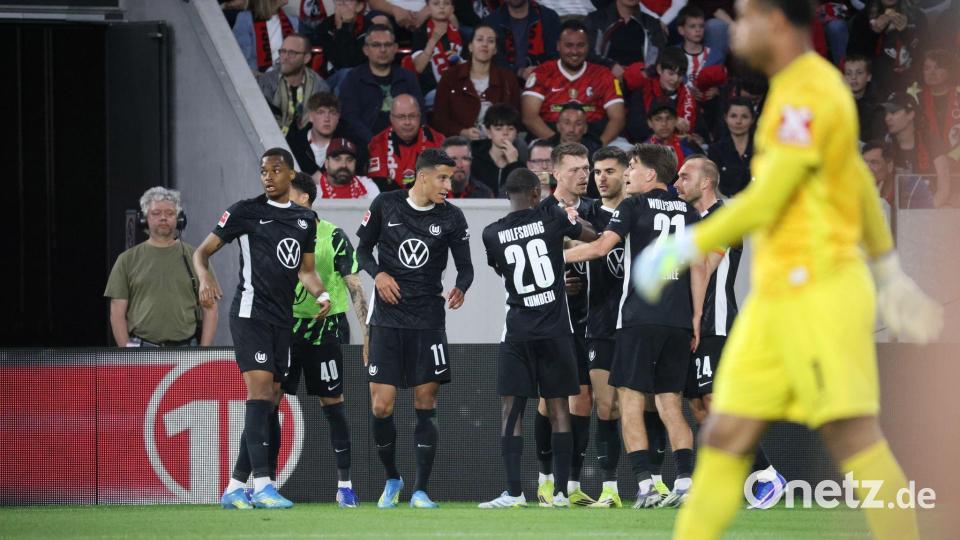 Wolfsburg jubelte über das 1:0. Bild: Philipp von Ditfurth/dpa