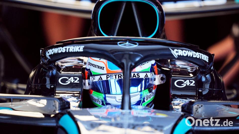 Der italienische Mercedes-Pilot Kimi Antonelli steuert sein Auto beim Qualifying vor dem Großen Preis von Miami. Bild: Rebecca Blackwell/Pool AP/AP/dpa