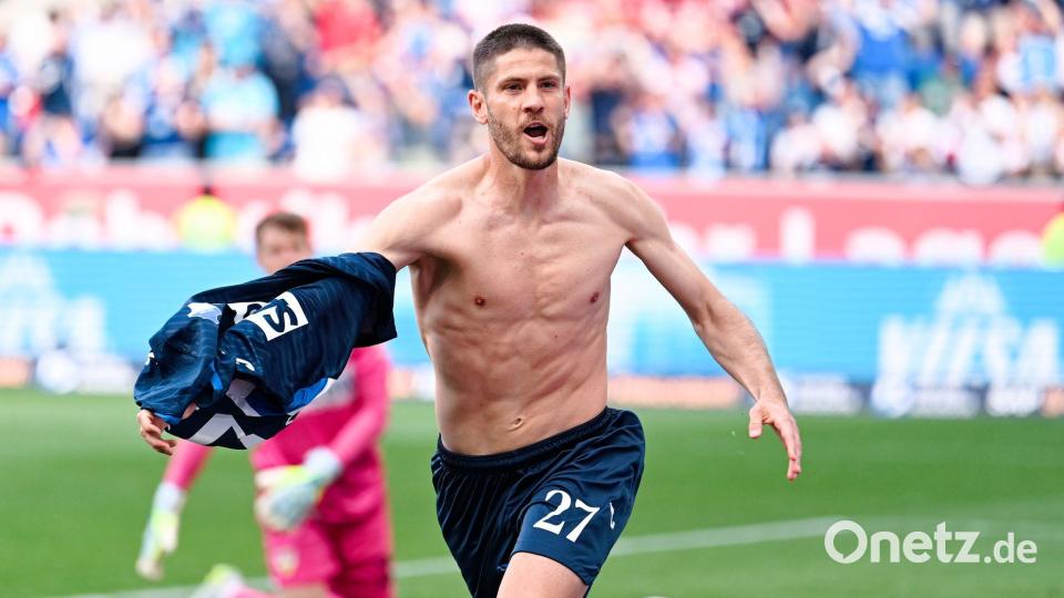 Hoffenheims Star Andrej Kramaric feiert sein zweites Tor gegen den VfB. Bild: Uwe Anspach/dpa