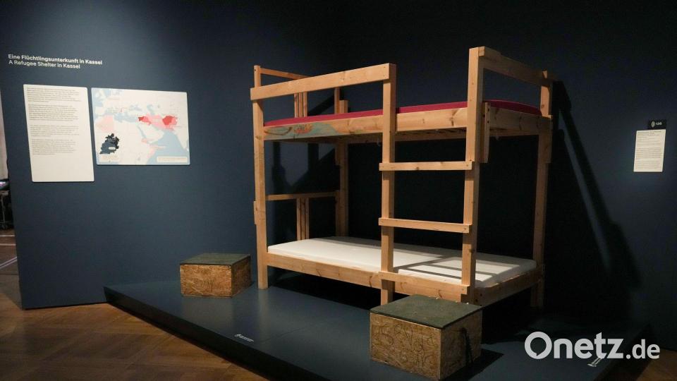 Oder ein Bett aus einer 2015 eingerichteten Flüchtlingsunterkunft. Bild: Sven Kaeuler/dpa
