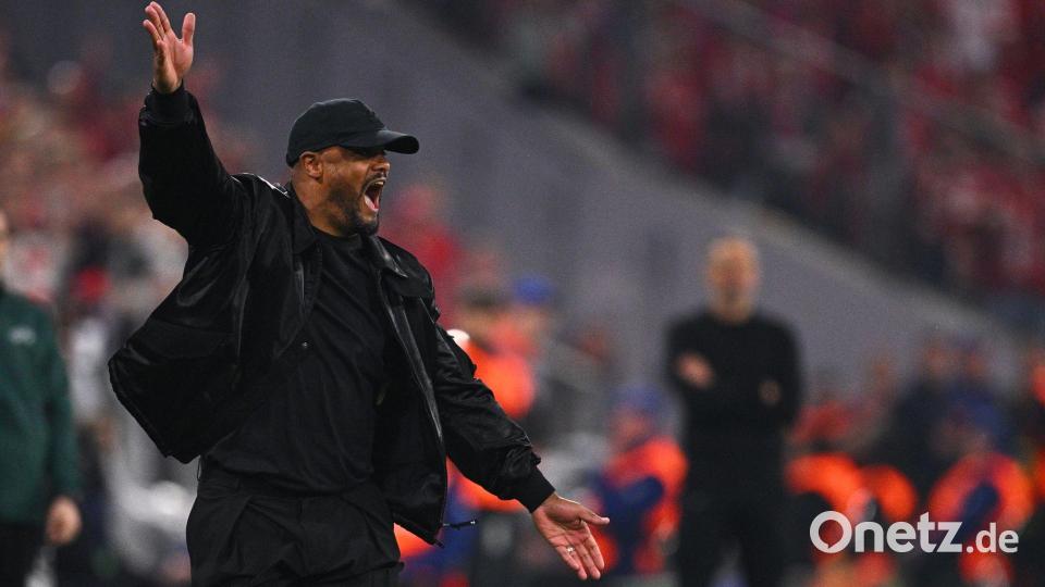 Nach seiner Gelb-Sperre im Hinspiel kehrte Bayern-Coach Vincent Kompany an die Seitenlinie zurück. Bild: Tom Weller/dpa