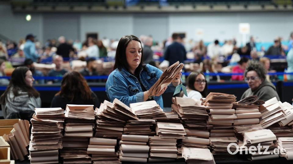 In Schottland und Wales gab es am Freitagnachmittag die ersten Ergebnisse. Bild: Andrew Milligan/PA Wire/dpa