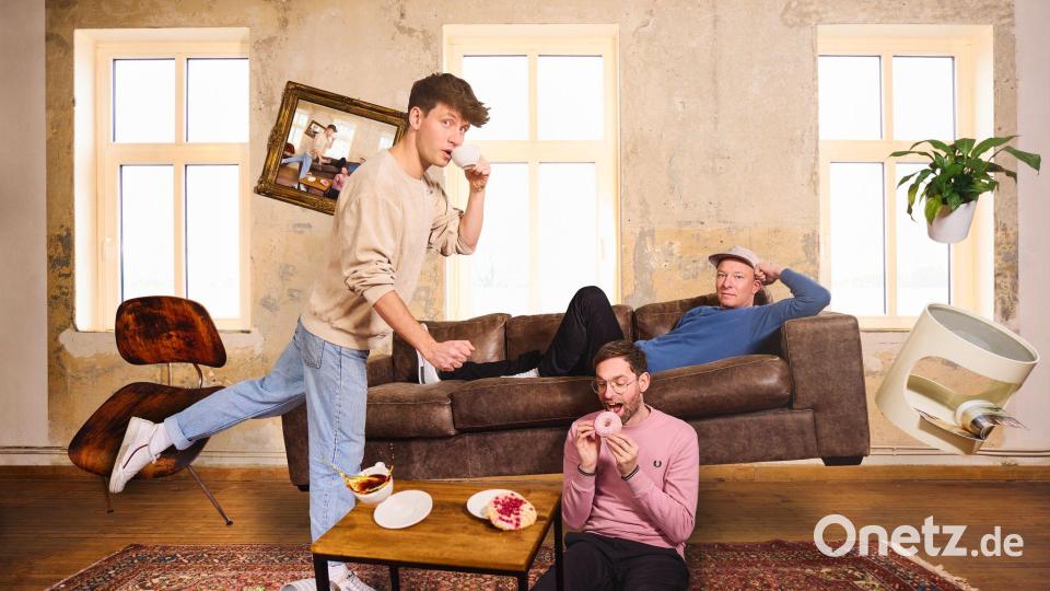 Die Hamburger Band Deine Freunde, das sind Lukas Nimscheck, Markus Pauli und Florian Sump. Bild: Michi Schunck/dpa