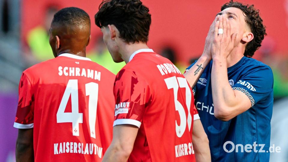 Verzweifelt: Jannik Rochelt und Bielefeld auf dem Betzenberg. Bild: Uwe Anspach/dpa