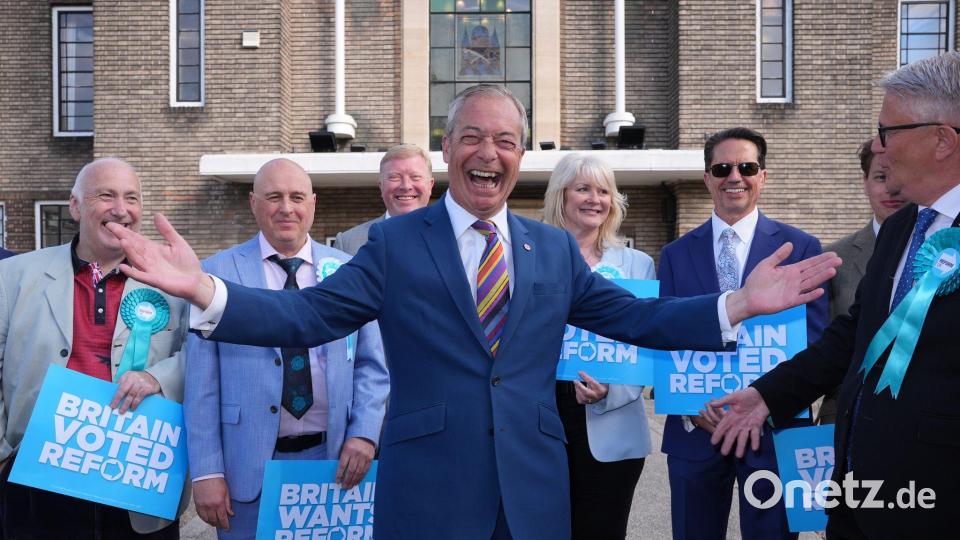 Die Partei von Brexit-Vorkämpfer Nigel Farage konnte deutliche Gewinne einfahren. Bild: Yui Mok/PA Wire/dpa