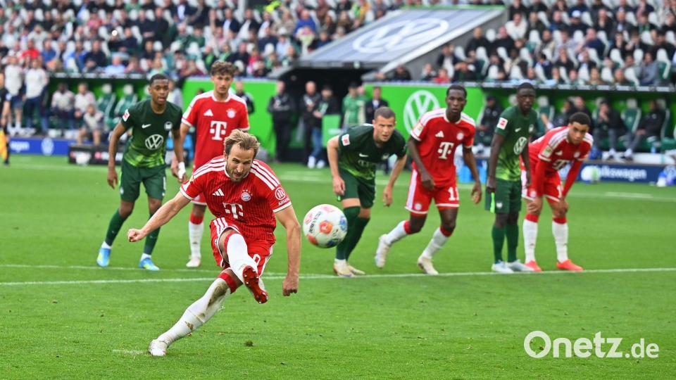 Harry Kane verschoss erstmals einen Strafstoß in der Bundesliga. Bild: Swen Pförtner/dpa